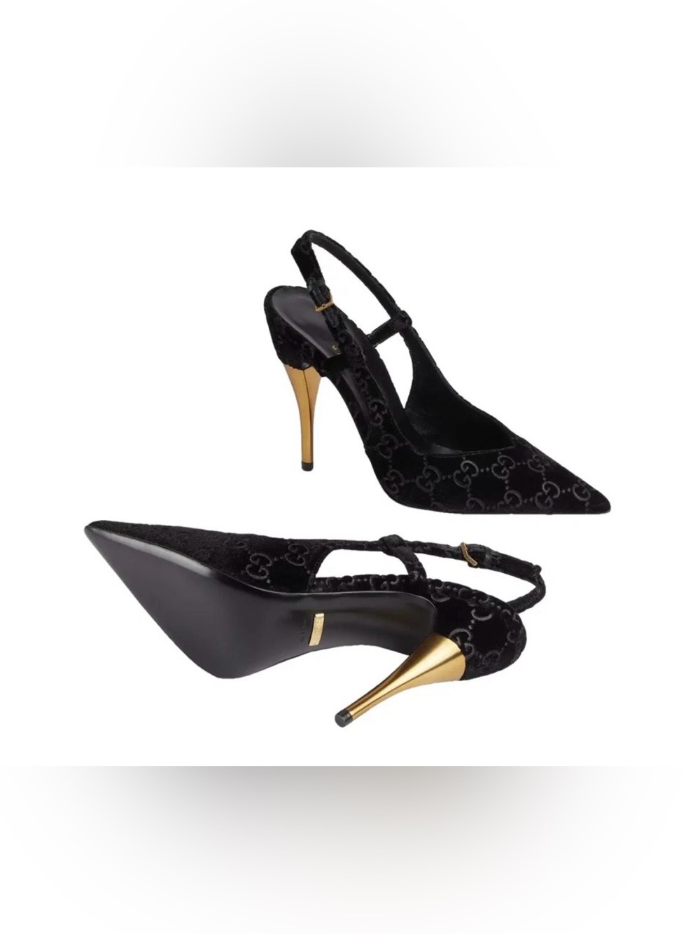 GUCCI GG black velvet pump - Size 37.5